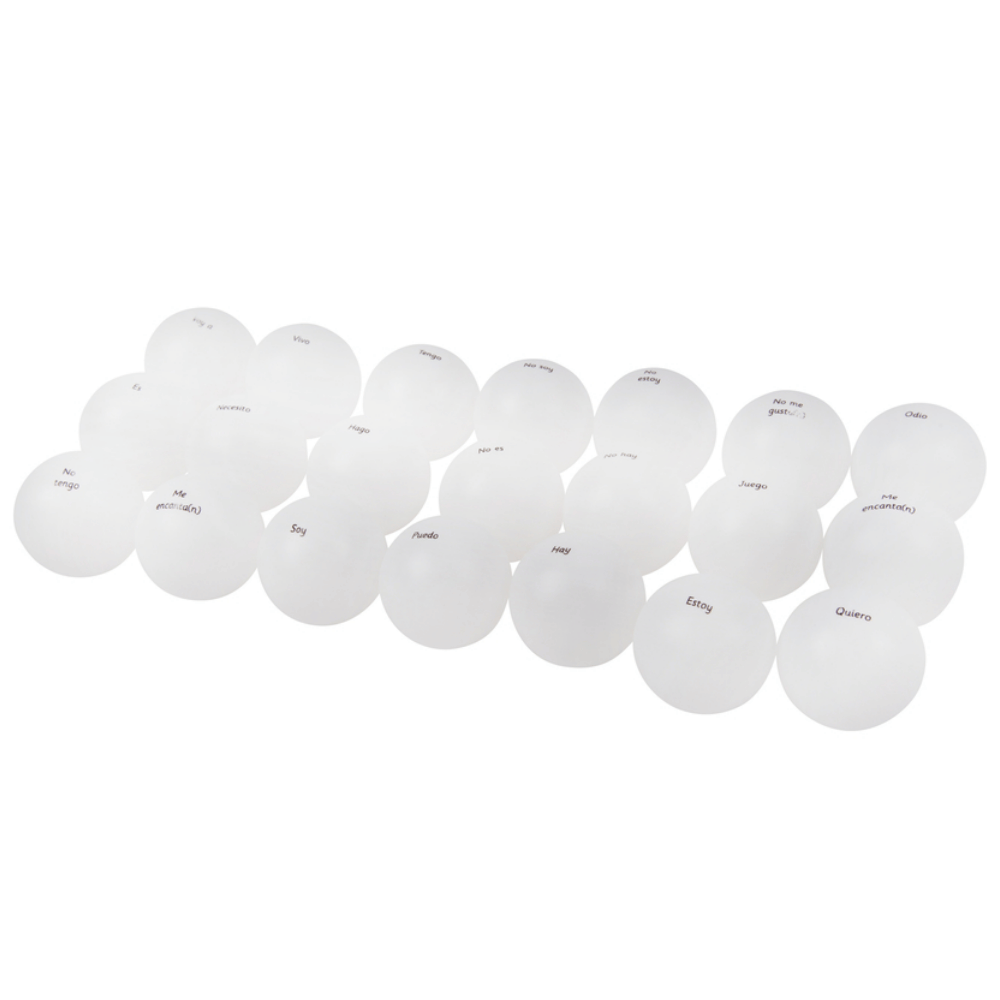 Spanish Word Table Tennis Balls