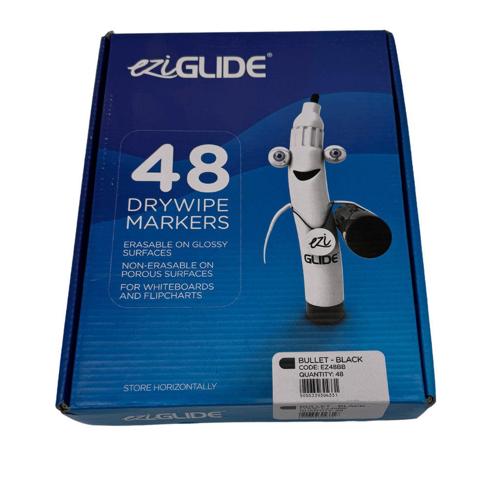 48 EziGlide Drywipe Markers (Black)