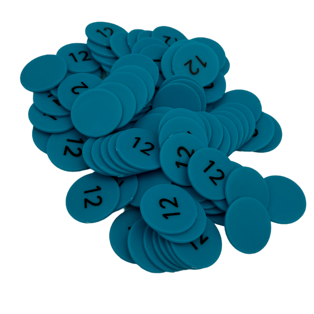 Blue Number 12 Counters