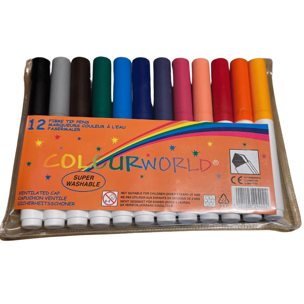 10 Colourworld Fibre Tip Pens