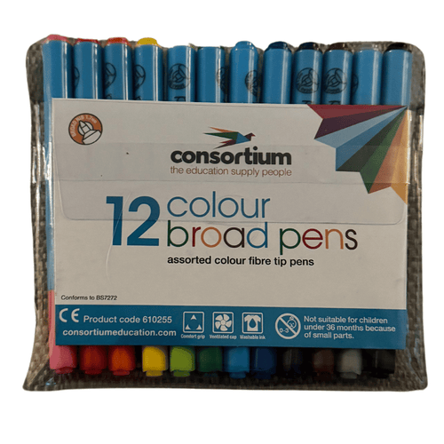 12 Colour Fibre Tip Pens
